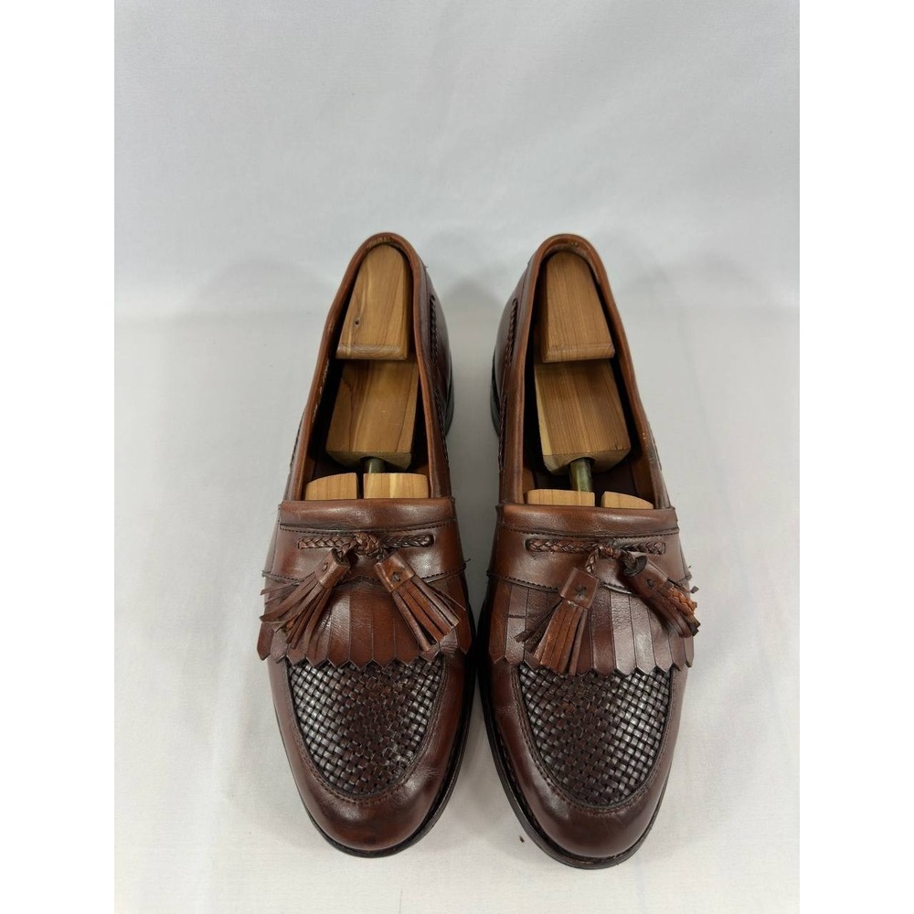 Allen Edmonds Cody Men's 10.5 B Brown Leather Woven Tassel Loafers USA
